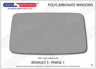 RENAULT - 5 GT Turbo Phase 1 - Lexan Polycarbonate rear screen