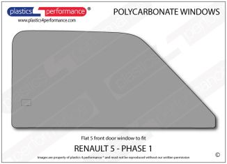 RENAULT - 5 1st Generation - Lexan Polycarbonate right front door window