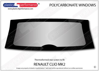 RENAULT - Clio Mk2 - Lexan Polycarbonate rear screen