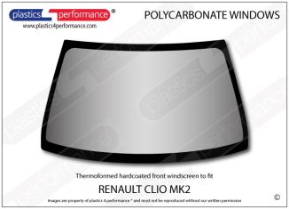 RENAULT - Clio Mk2 - Hardcoated Lexan polycarbonate front windscreen