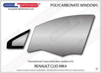 RENAULT - Clio MK4 - Lexan Polycarbonate left front door window
