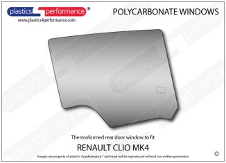RENAULT - Clio MK4 - Lexan Polycarbonate right rear door window