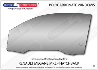 RENAULT - Megane MK2 / R26R - Lexan Polycarbonate left front door window