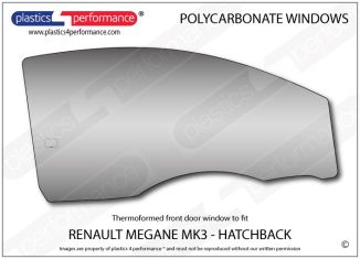 RENAULT - Megane MK3 - Lexan Polycarbonate right front door window