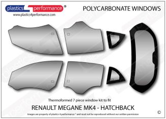 RENAULT - Megane MK4 - Makrolon Polycarbonate window kit