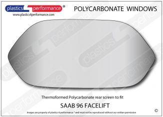 SAAB - 96 Facelift - Lexan Polycarbonate rear screen