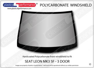 SEAT - Leon MK3 5F 3dr - Hardcoated Lexan Polycarbonate front windscreen