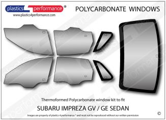 SUBARU - Impreza GV / GE Sedan - Lexan Polycarbonate window kit