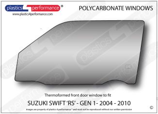 SUZUKI - Swift (RS) Gen1 - Lexan polycarbonate left front door window (2004 - 2010)