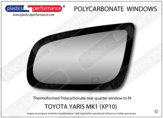 TOYOTA - Yaris Mk1 - Lexan Polycarbonate right rear quarter window
