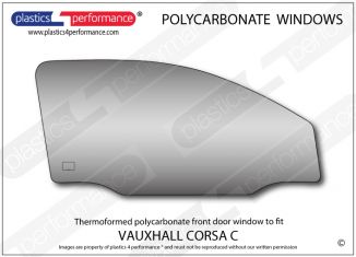 VAUXHALL - Corsa C - Lexan Polycarbonate right front door window