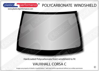 VAUXHALL Corsa C - Hardcoated Lexan Polycarbonate front windscreen