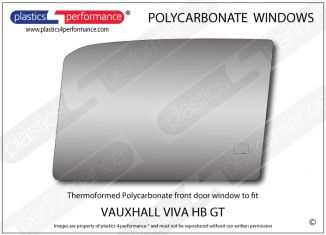 VAUXHALL - Viva HB GT - Lexan Polycarbonate left front door window