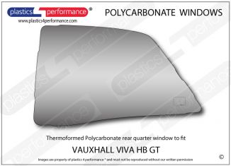 VAUXHALL - Viva HB GT - Lexan Polycarbonate left rear quarter window