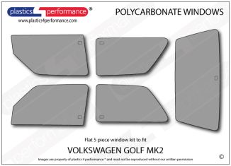 VOLKSWAGEN - Golf Mk2 - Lexan Polycarbonate window kit