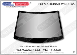 VOLKSWAGEN - Golf Mk7 3dr - Hardcoated Lexan Polycarbonate front windscreen