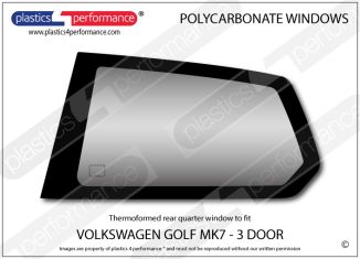 VOLKSWAGEN - Golf Mk7 3dr - Lexan Polycarbonate left rear quarter window