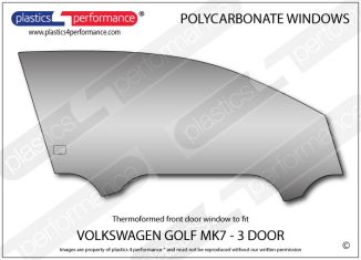 VOLKSWAGEN - Golf Mk7 3dr - Lexan Polycarbonate right front door window
