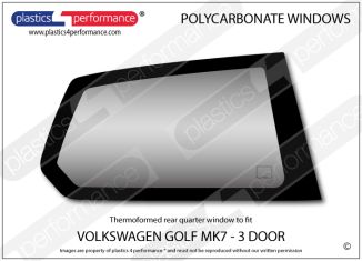 VOLKSWAGEN - Golf Mk7 3dr - Lexan Polycarbonate right rear quarter window