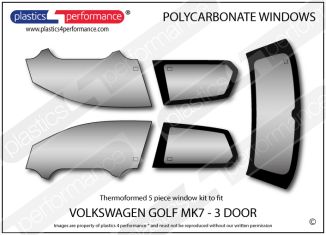 VOLKSWAGEN - Golf Mk7 3dr - Lexan Polycarbonate window kit