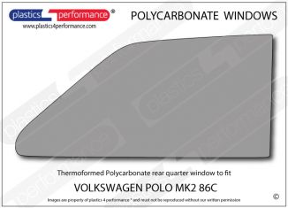 VOLKSWAGEN - Polo MK2 86C - Lexan Polycarbonate right rear quarter window