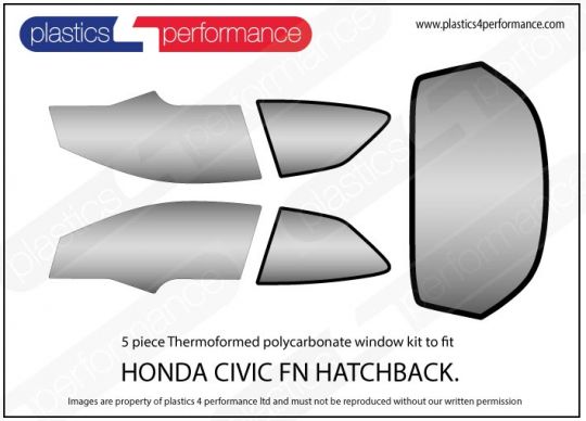 Honda Civic Fn Lexan Polycarbonate Window Kit