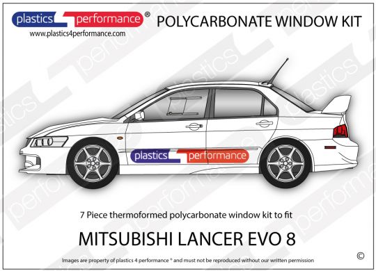 MITSUBISHI - Lancer Evo 8 - Lexan Polycarbonate window kit