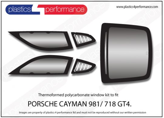 PORSCHE - Cayman 981 GT4 Clubsport - Lexan Polycarbonate window kit