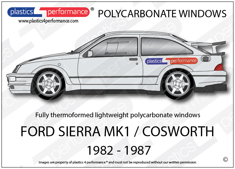 FORD - Sierra MK1 - Lexan Polycarbonate left rear quarter window