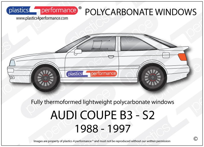 AUDI - S2 Coupe - Lexan Polycarbonate window kit