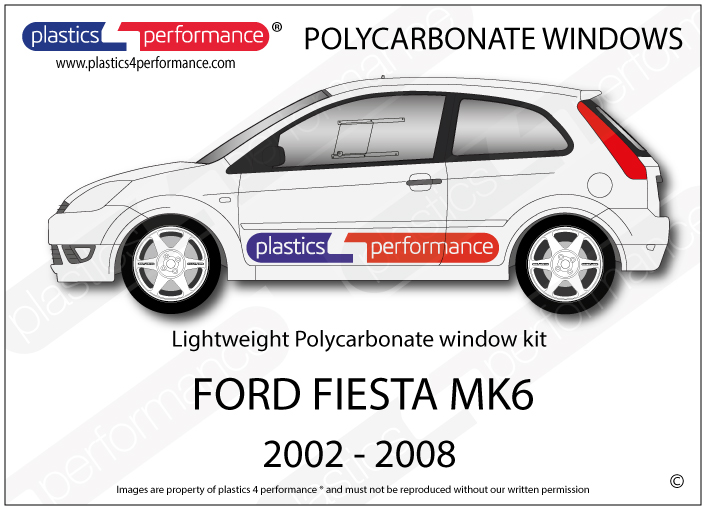 Ford Fiesta MK7 3dr - Thermoformed Polycarbonate Rear Windscreen