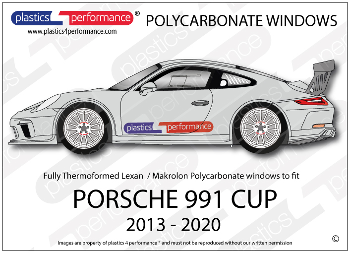 Porsche 991 GT3 Cup car Lexan Makrolon polycarbonate windows
