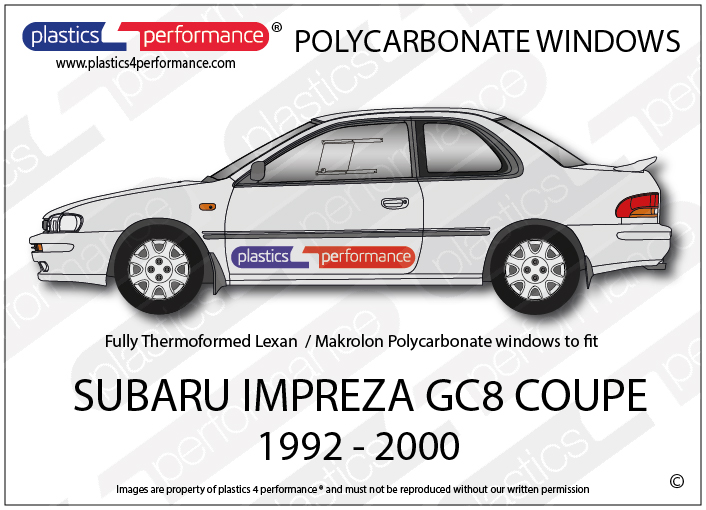 Subaru GC8 Coupe rear quarter window