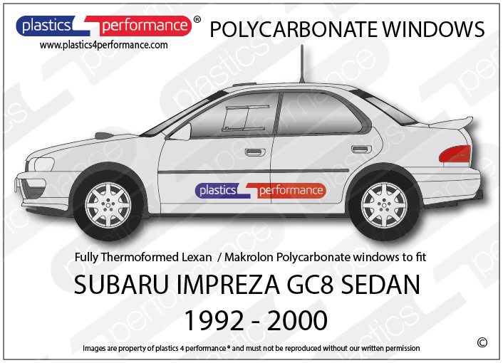 SUBARU - Impreza GC8 Sedan - Lexan Polycarbonate window